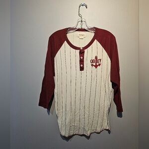 Obey Propaganda Stirched Button Down Long Sleeve T-Shirt | Size Medium